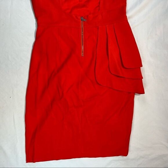 Alice + Olivia Spelling Side Peplum Dress Red 6 - Picture 7 of 11